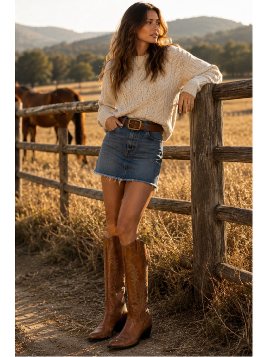 Tony Lama Shoes - Tony Lama Vintage Rainbow Stitch Tall Cowboy Boots Style 0518 Women’s 8.5B Leath